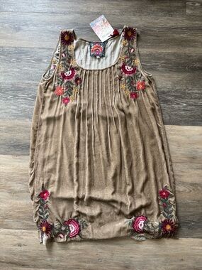 NWT Johnny Was EMILIA VELVET PINTUCK DRESS sz XS